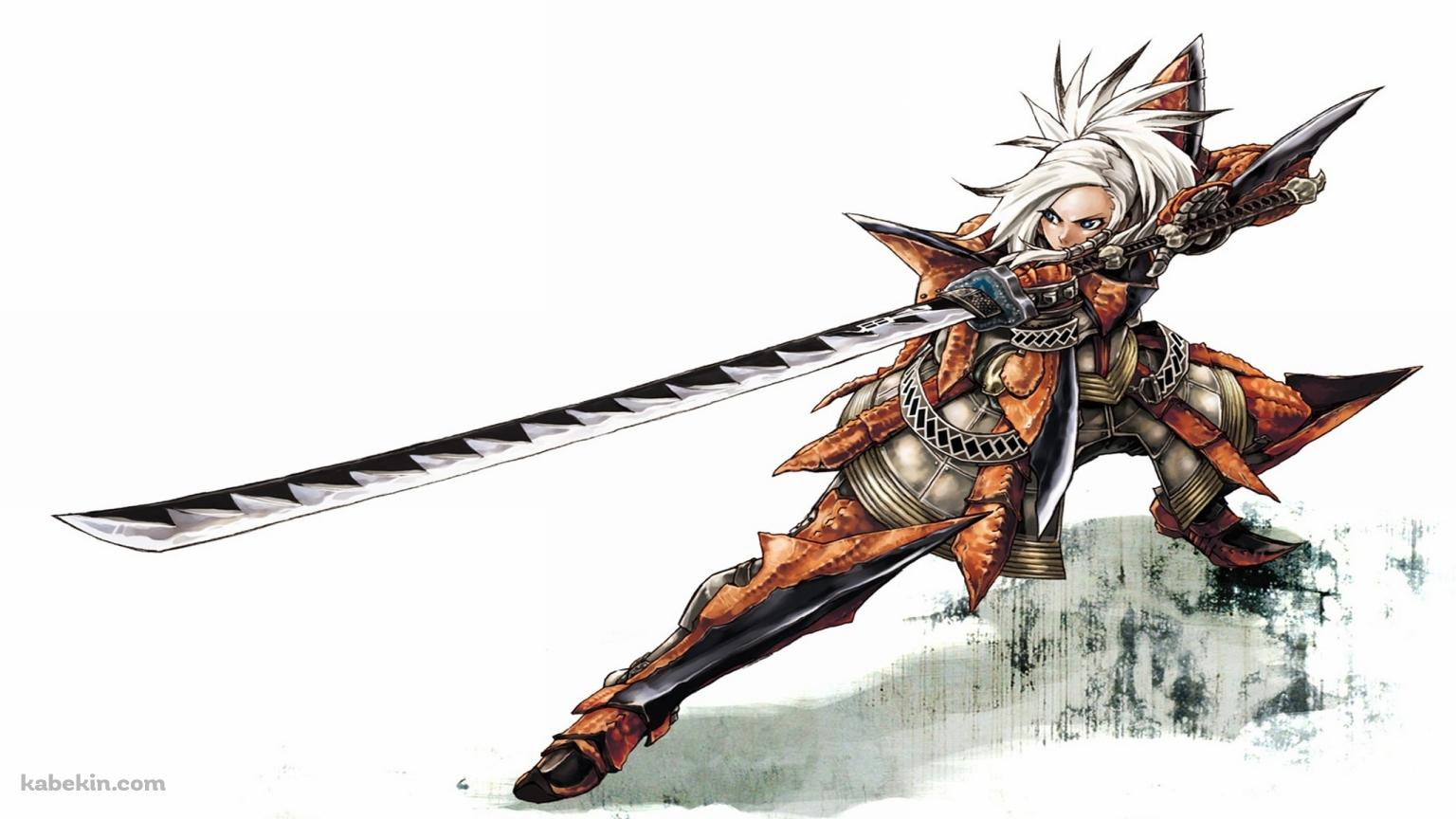 剣をかまえる戦士 / モンハンの壁紙(1536px x 864px) 高画質 PC・デスクトップ用
