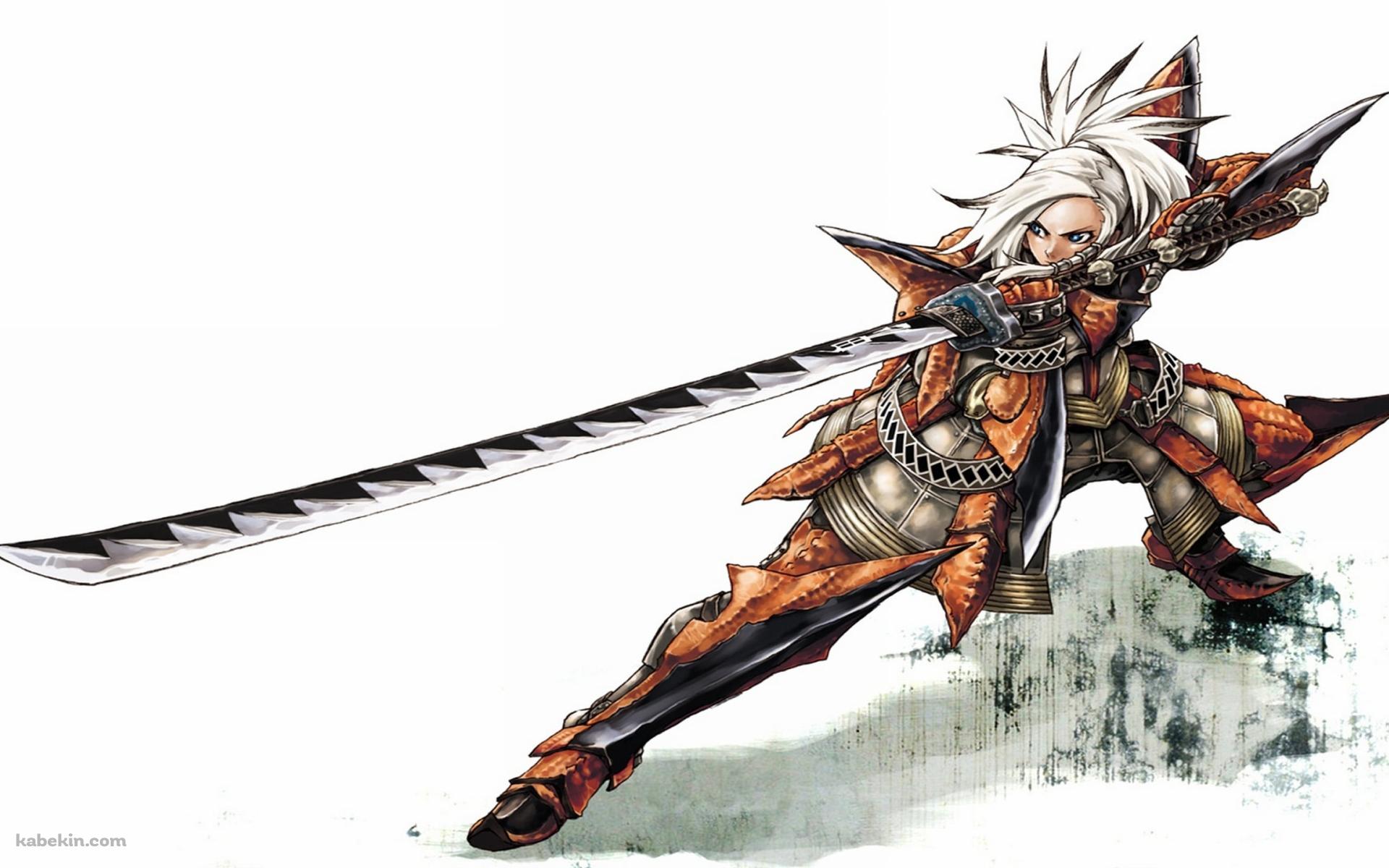 剣をかまえる戦士 / モンハンの壁紙(1920px x 1200px) 高画質 PC・デスクトップ用