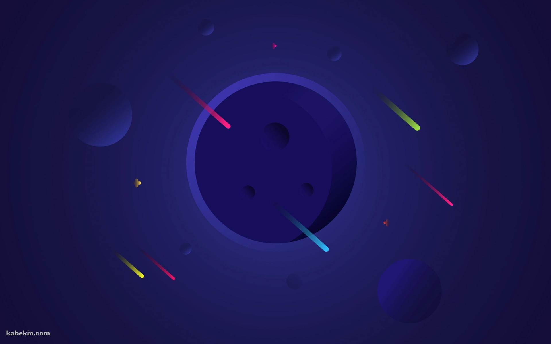 ミニマルな宇宙 / イラスト / 流れ星の壁紙(1920px x 1200px) 高画質 PC・デスクトップ用