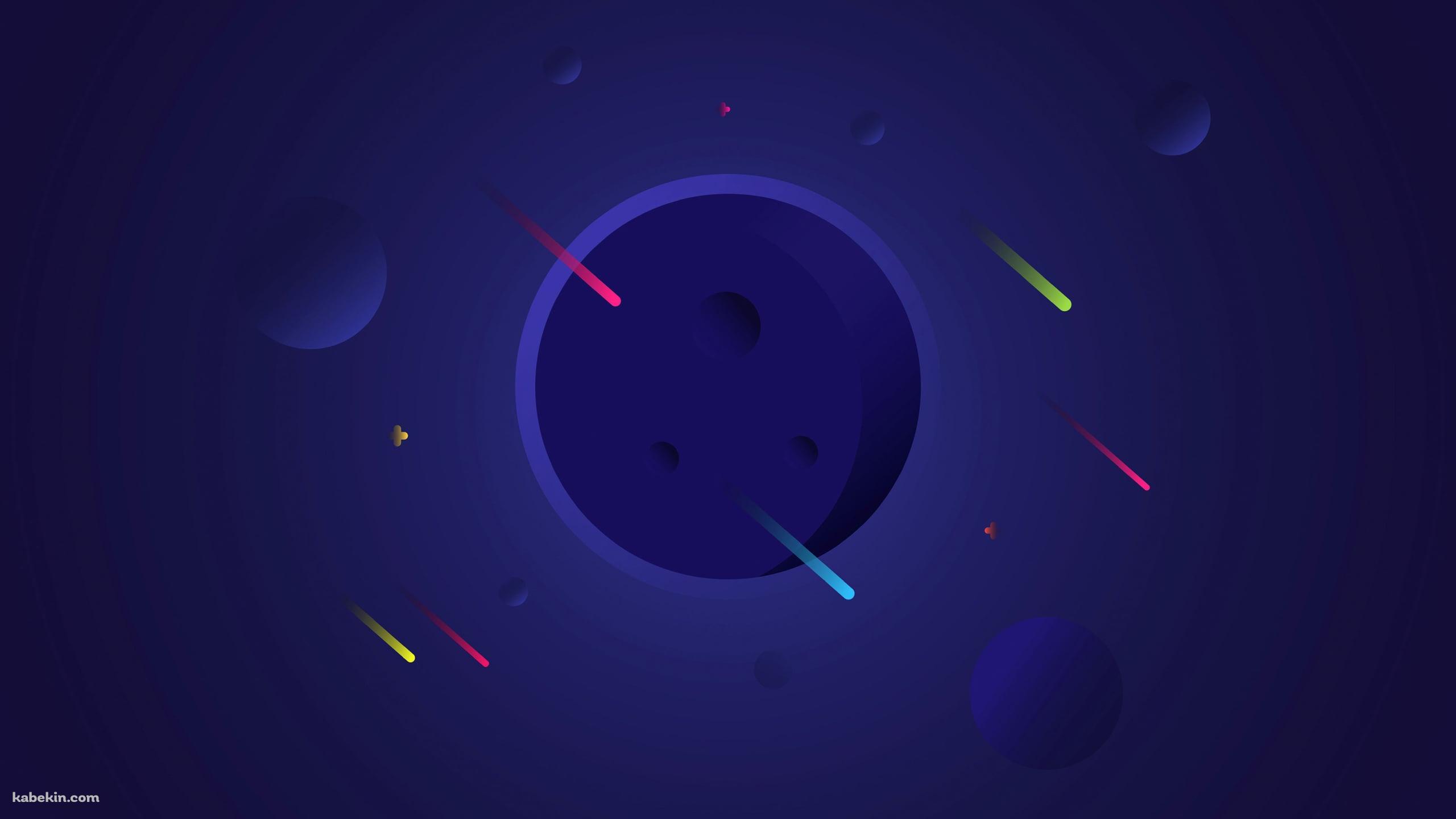 ミニマルな宇宙 / イラスト / 流れ星の壁紙(2560px x 1440px) 高画質 PC・デスクトップ用