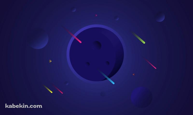 ミニマルな宇宙 / イラスト / 流れ星の壁紙(800px x 480px) 高画質 PC・デスクトップ用