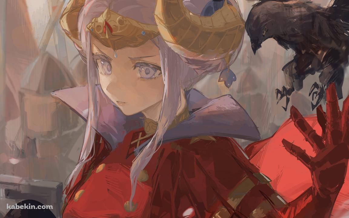 黒いカラスとエーデルガルト=フォン=フレスベルグ / ファイアーエムブレム風花雪月の壁紙(1152px x 720px) 高画質 PC・デスクトップ用