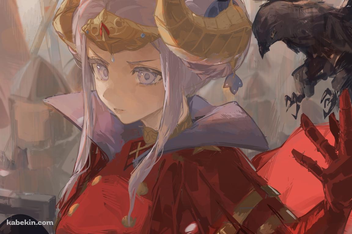 黒いカラスとエーデルガルト=フォン=フレスベルグ / ファイアーエムブレム風花雪月の壁紙(1152px x 768px) 高画質 PC・デスクトップ用