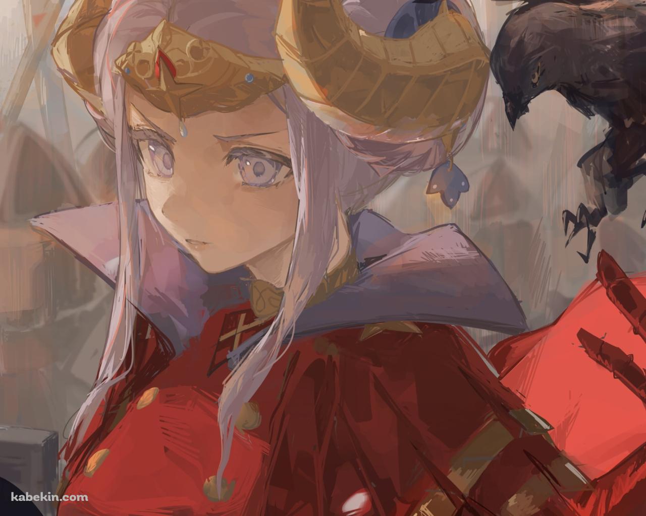 黒いカラスとエーデルガルト=フォン=フレスベルグ / ファイアーエムブレム風花雪月の壁紙(1280px x 1024px) 高画質 PC・デスクトップ用