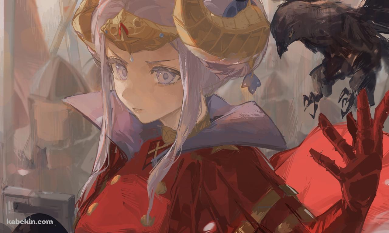 黒いカラスとエーデルガルト=フォン=フレスベルグ / ファイアーエムブレム風花雪月の壁紙(1280px x 768px) 高画質 PC・デスクトップ用