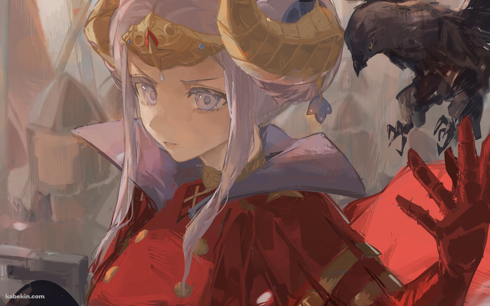 黒いカラスとエーデルガルト=フォン=フレスベルグ / ファイアーエムブレム風花雪月の壁紙(1920px x 1200px) 高画質 PC・デスクトップ用