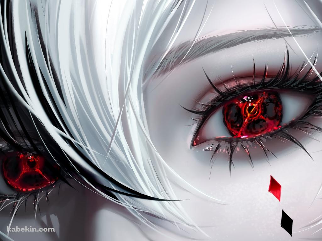 アルレッキーノの顔のアップ / 赤い瞳 / 原神の壁紙(1024px x 768px) 高画質 PC・デスクトップ用