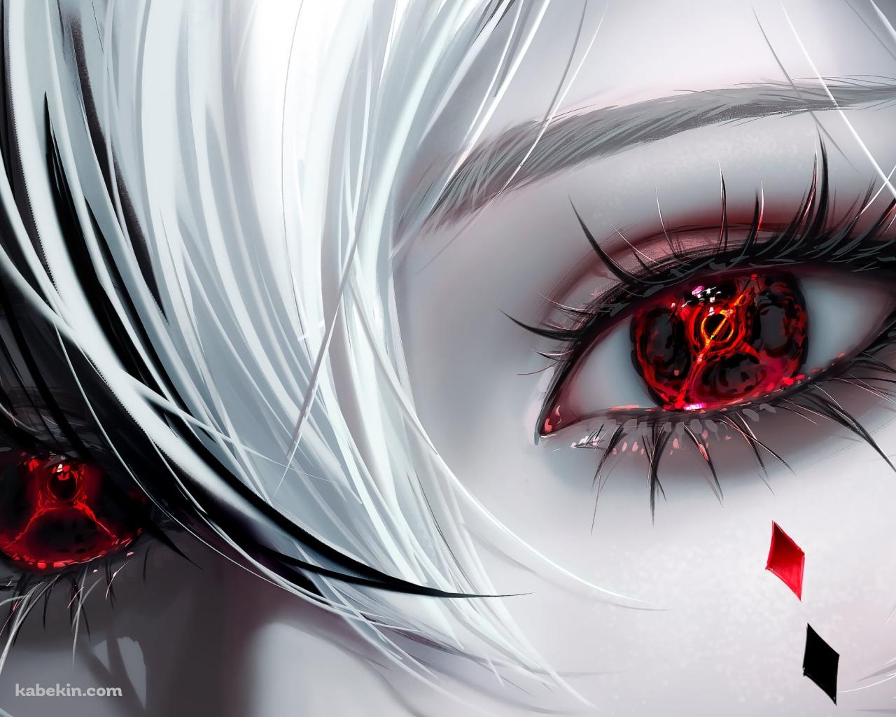 アルレッキーノの顔のアップ / 赤い瞳 / 原神の壁紙(1280px x 1024px) 高画質 PC・デスクトップ用