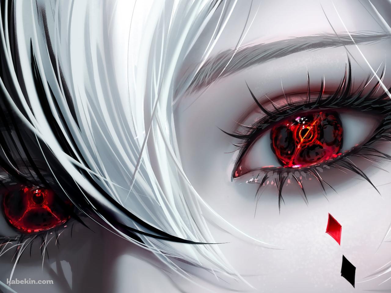 アルレッキーノの顔のアップ / 赤い瞳 / 原神の壁紙(1280px x 960px) 高画質 PC・デスクトップ用