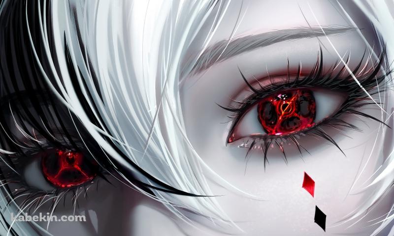 アルレッキーノの顔のアップ / 赤い瞳 / 原神の壁紙(800px x 480px) 高画質 PC・デスクトップ用
