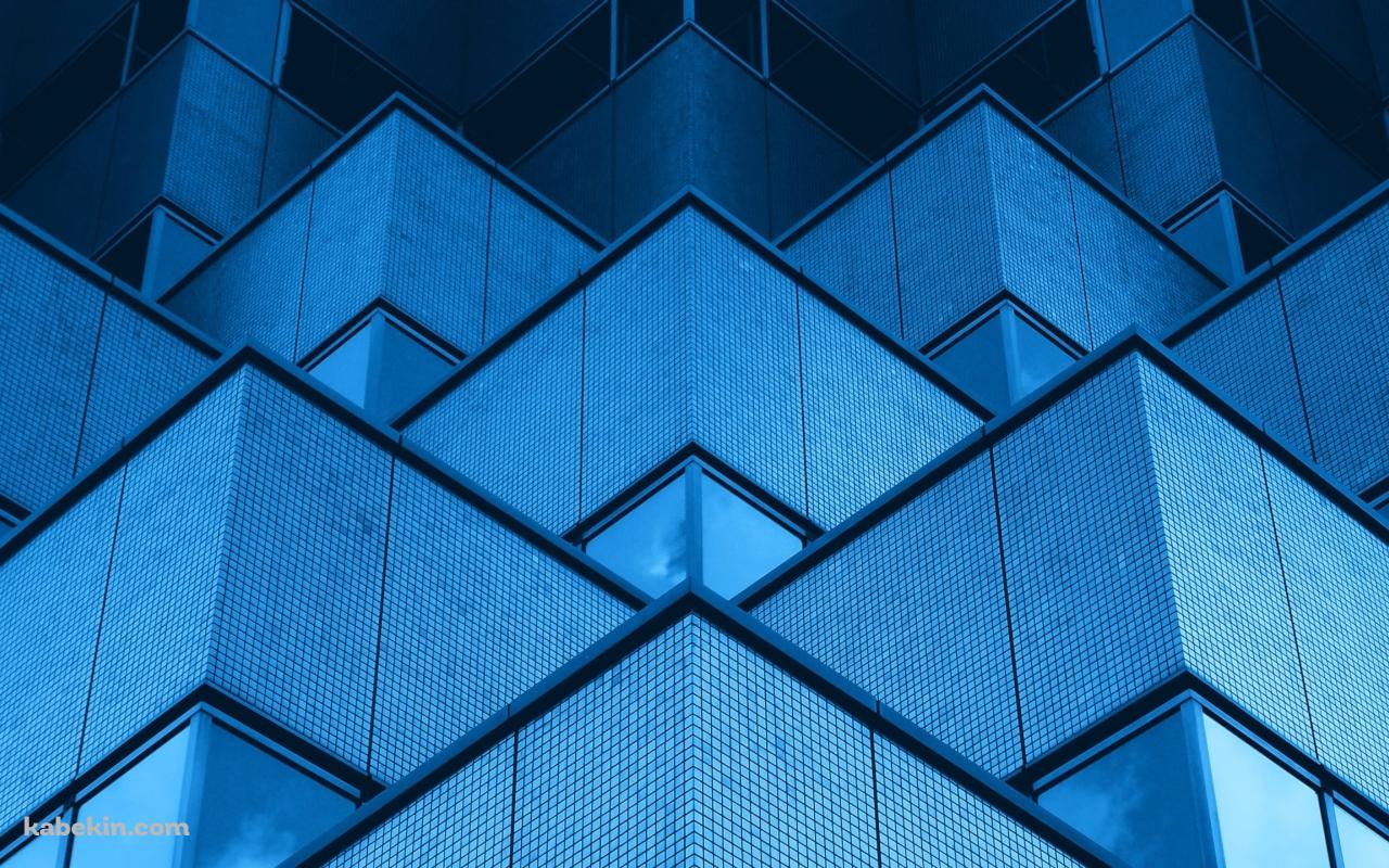 青い四角い建物 / Blue square buildingの壁紙(1280px x 800px) 高画質 PC・デスクトップ用
