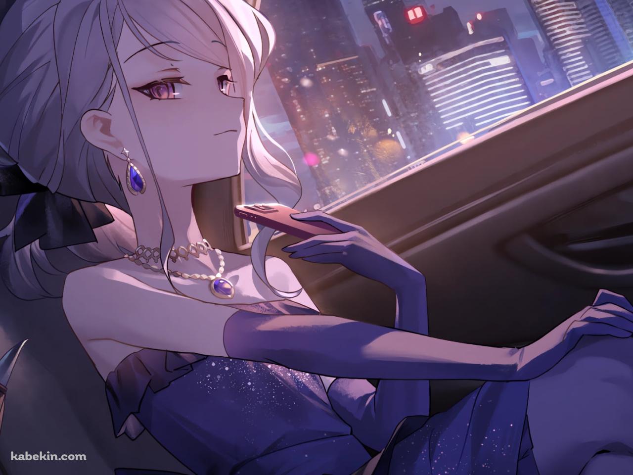 車の後部座席に座ったドレスを着た空崎ヒナ / ブルーアーカイブの壁紙(1280px x 960px) 高画質 PC・デスクトップ用