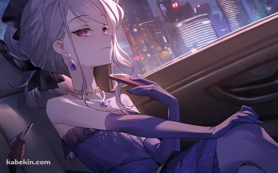 車の後部座席に座ったドレスを着た空崎ヒナ / ブルーアーカイブの壁紙(960px x 600px) 高画質 PC・デスクトップ用
