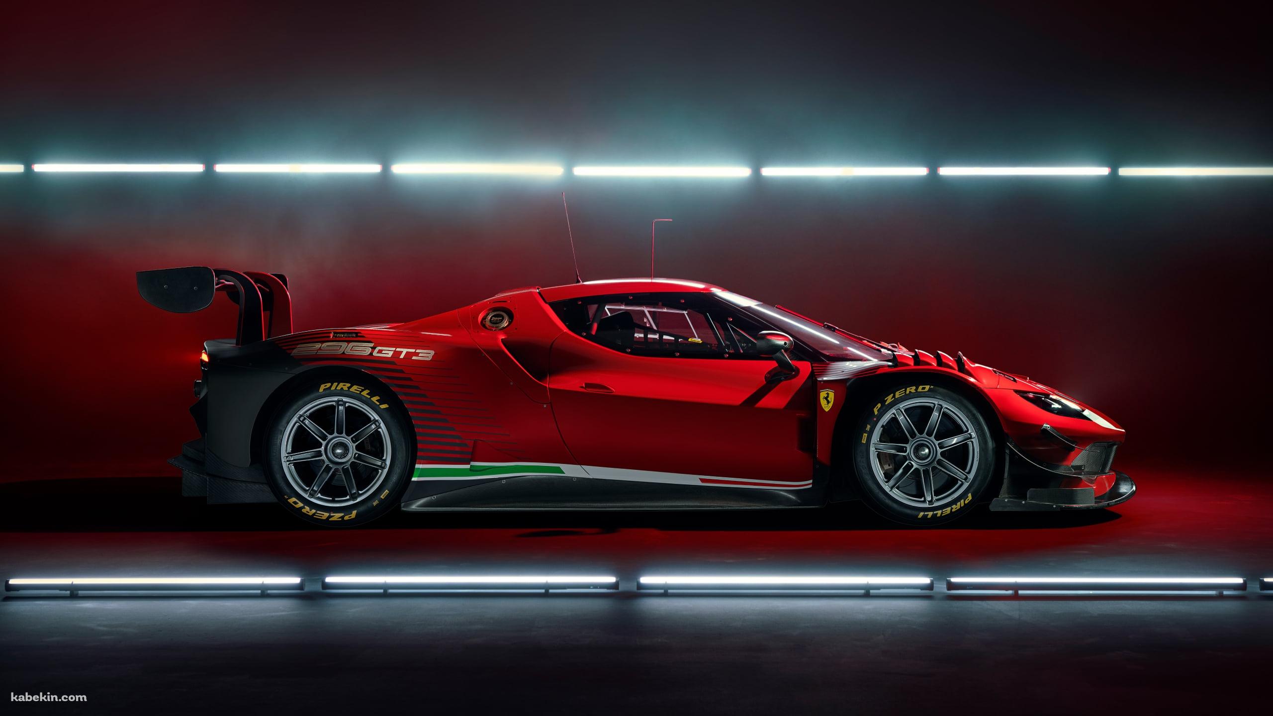 かっこいいFerrari 296 GT3 / 赤の壁紙(2560px x 1440px) 高画質 PC・デスクトップ用