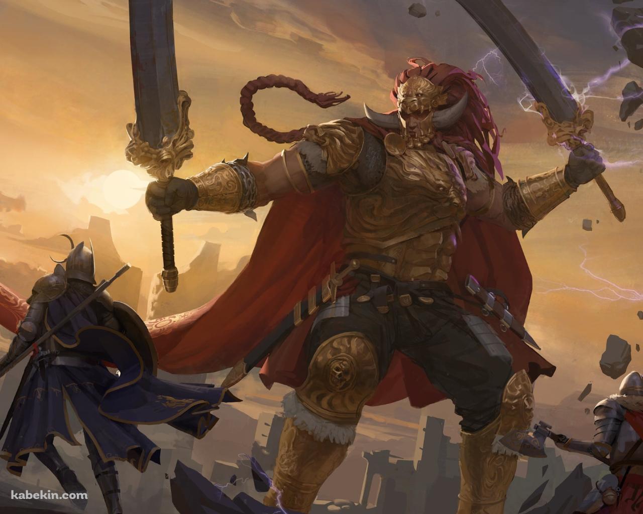 約束の王 ラダーン VS 褪せ人 / 二刀流 / エルデンリングの壁紙(1280px x 1024px) 高画質 PC・デスクトップ用