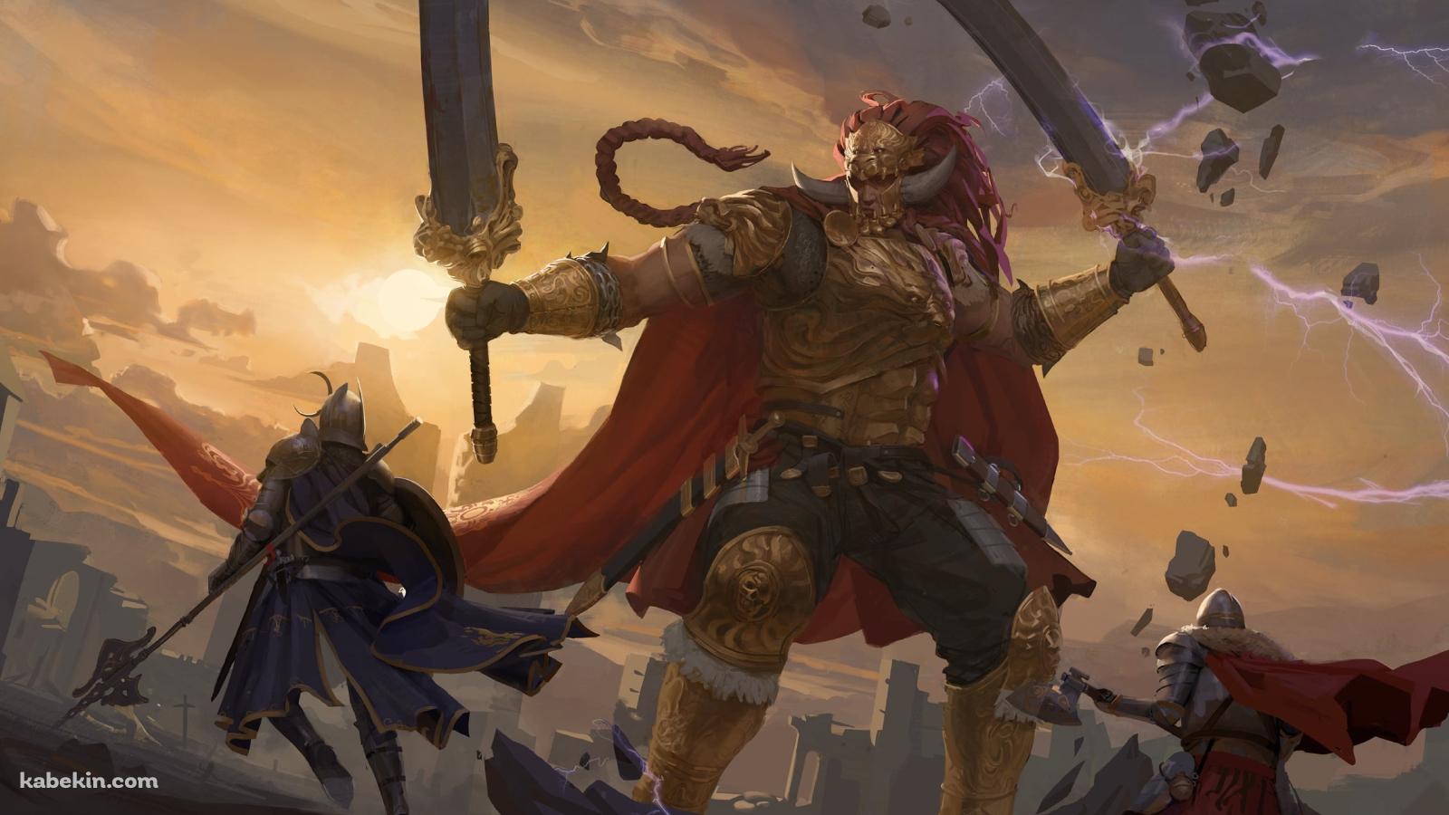 約束の王 ラダーン VS 褪せ人 / 二刀流 / エルデンリングの壁紙(1600px x 900px) 高画質 PC・デスクトップ用