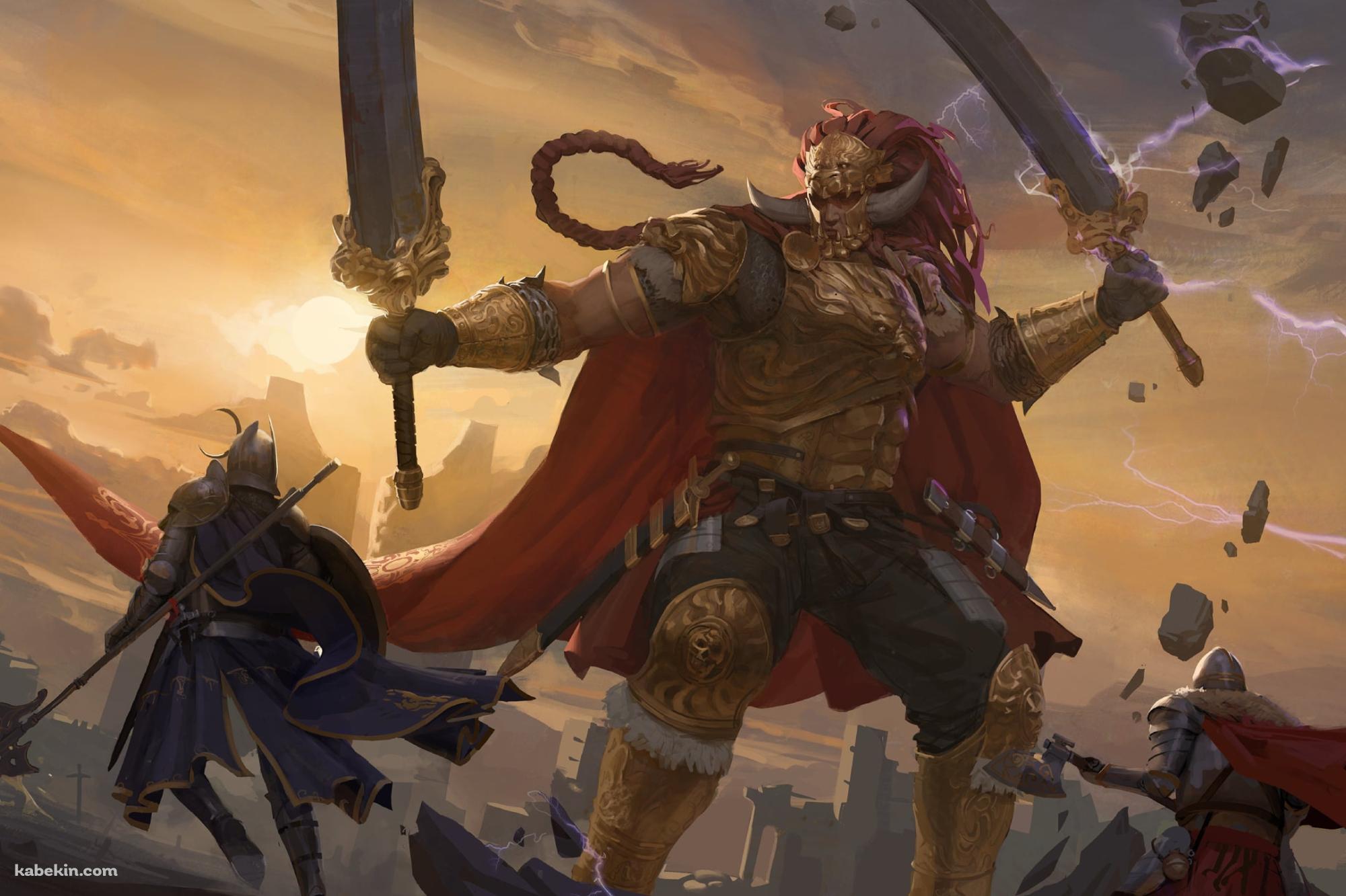 約束の王 ラダーン VS 褪せ人 / 二刀流 / エルデンリングの壁紙(2000px x 1333px) 高画質 PC・デスクトップ用