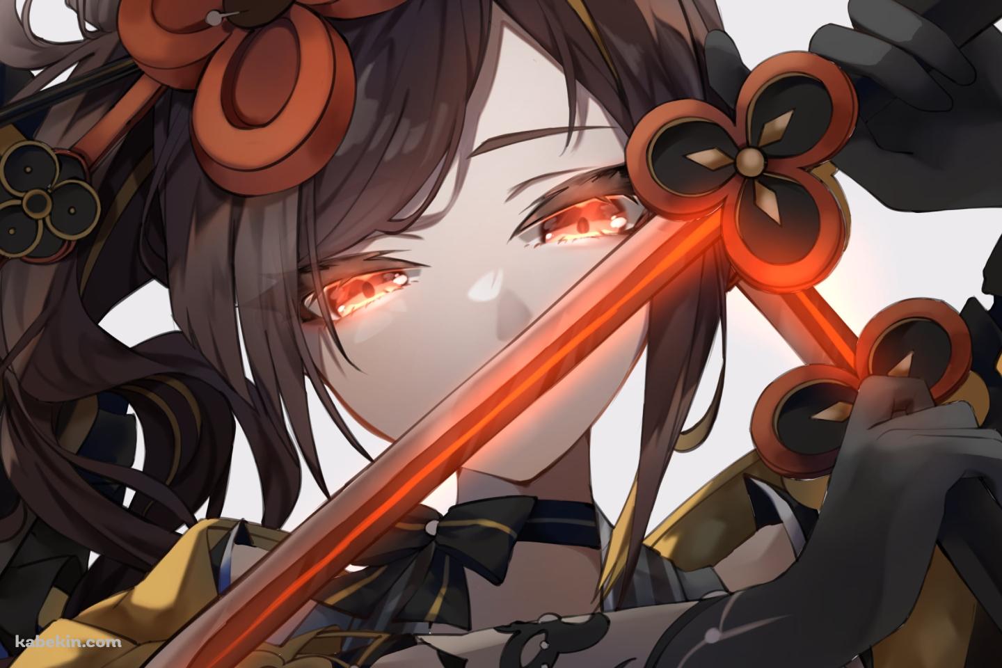 赤い小刀を持つ千織 / 原神の壁紙(1440px x 960px) 高画質 PC・デスクトップ用