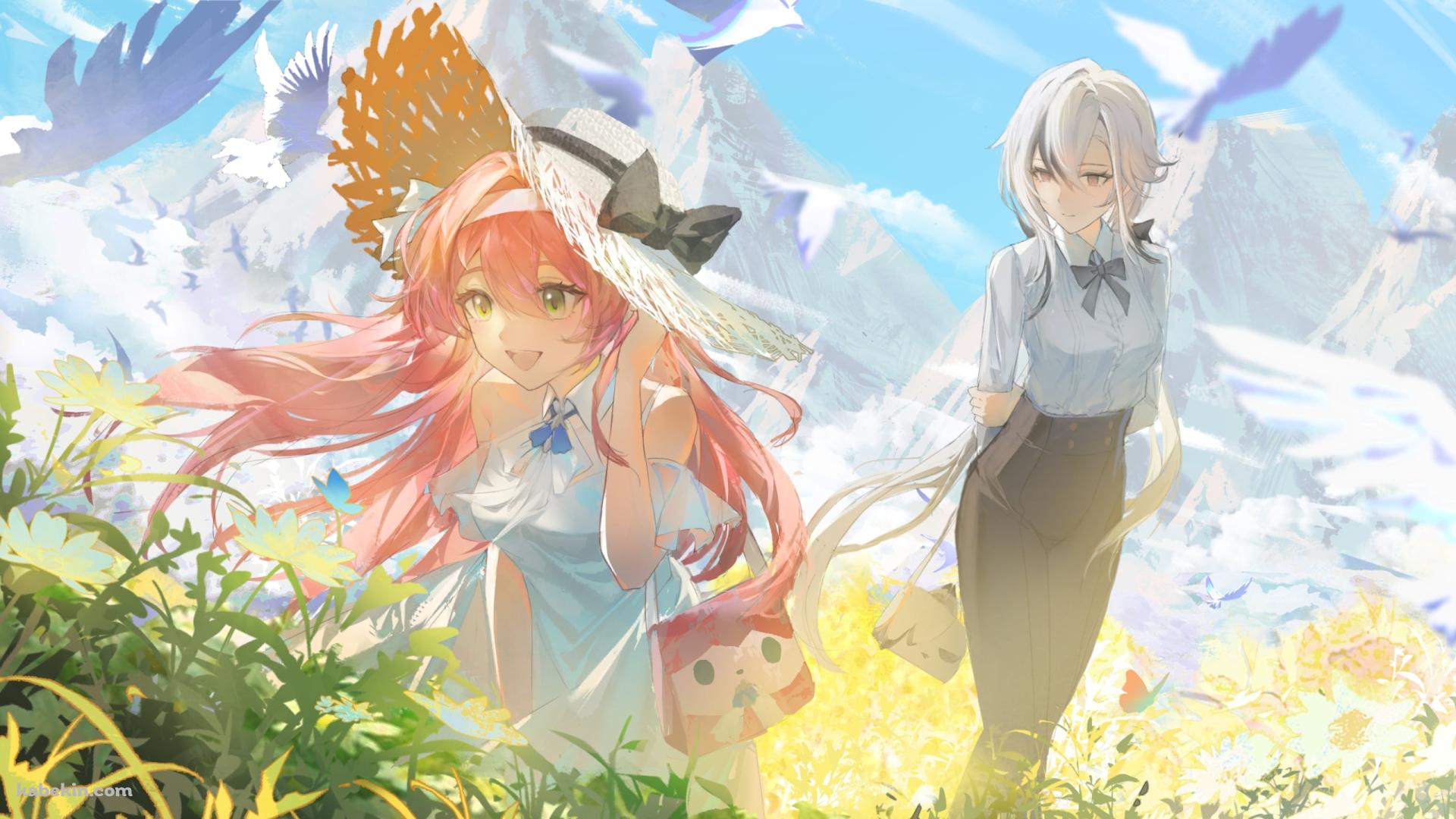 登山をするアルレッキーノとグリーヴ / 原神の壁紙(1920px x 1080px) 高画質 PC・デスクトップ用