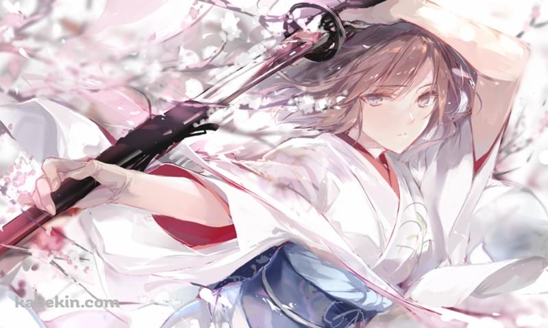 抜刀するFate 両儀式の壁紙(800px x 480px) 高画質 PC・デスクトップ用