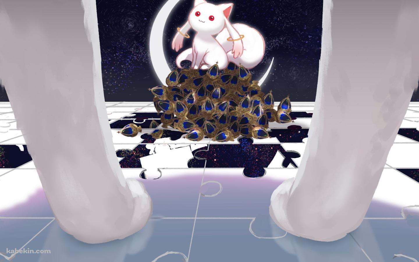 三日月とキュゥべえ / 魔法少女まどか☆マギカの壁紙(1440px x 900px) 高画質 PC・デスクトップ用