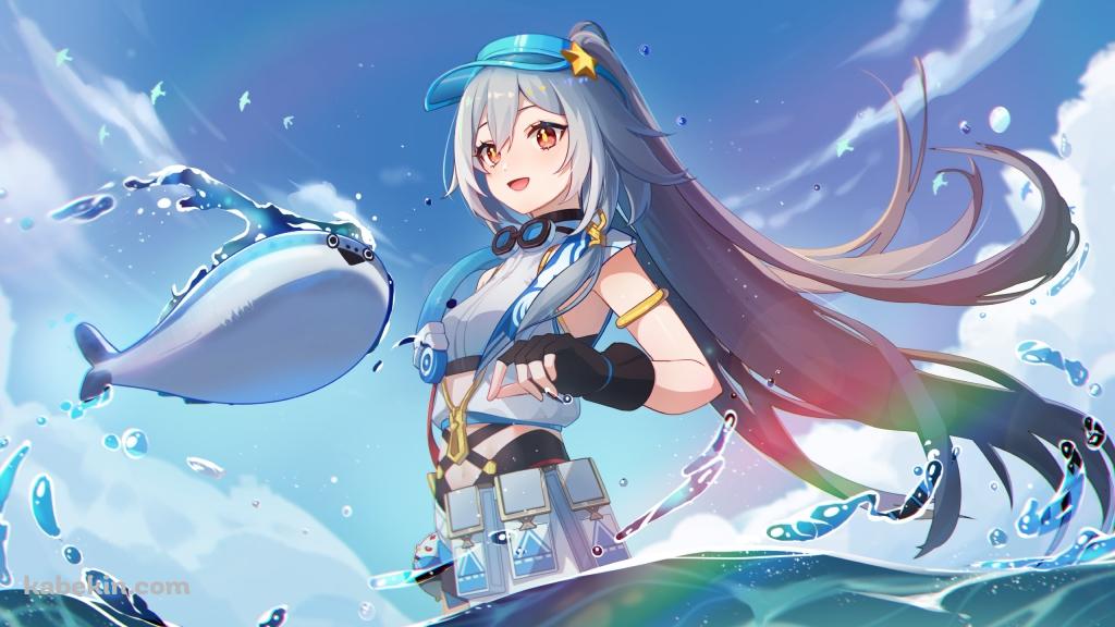 フカ / 夏の海 / 青空 / 崩壊3rdの壁紙(1024px x 576px) 高画質 PC・デスクトップ用