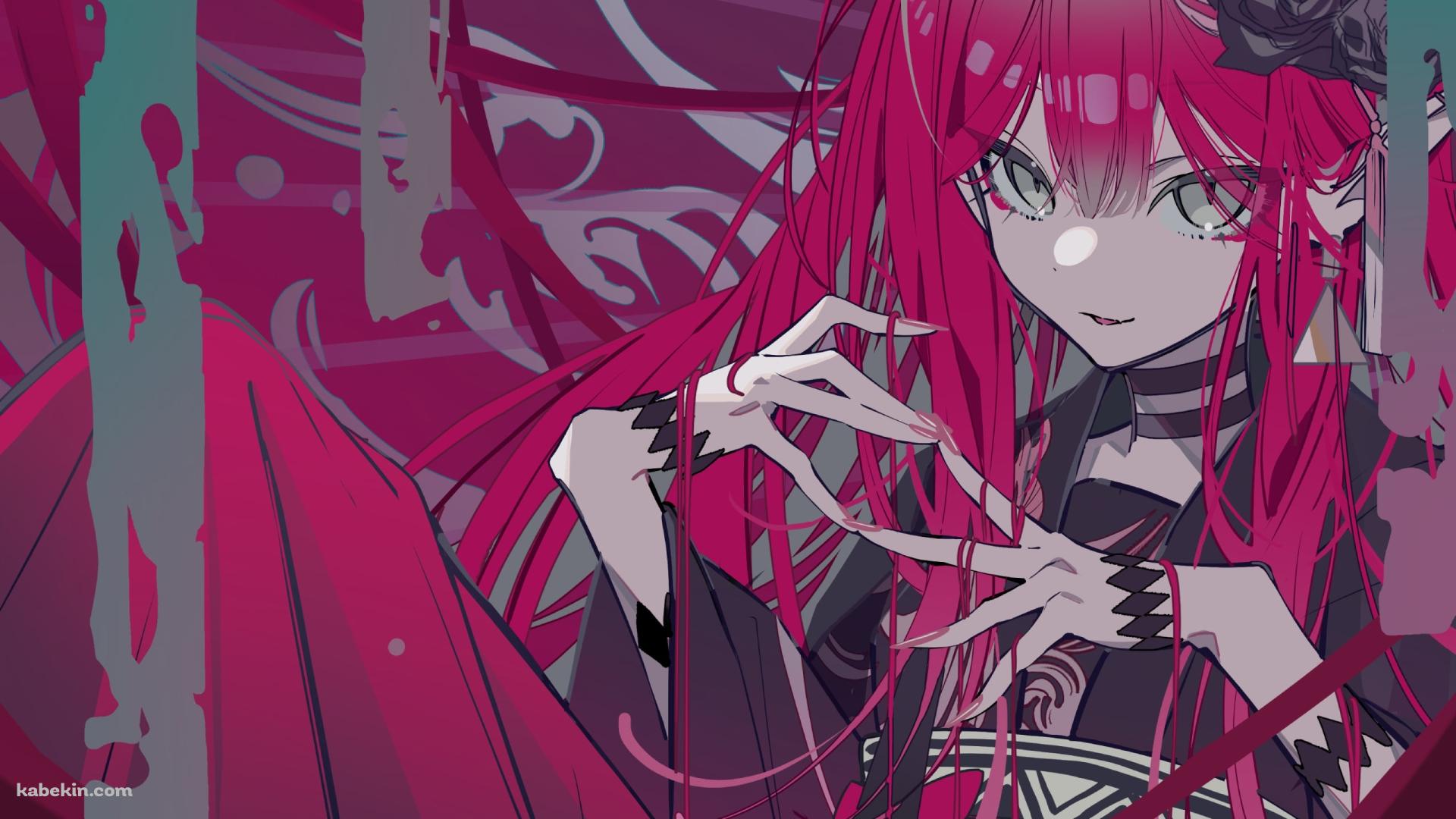 赤い髪を手に絡ませるバーヴァン・シー / Fateの壁紙(1920px x 1080px) 高画質 PC・デスクトップ用