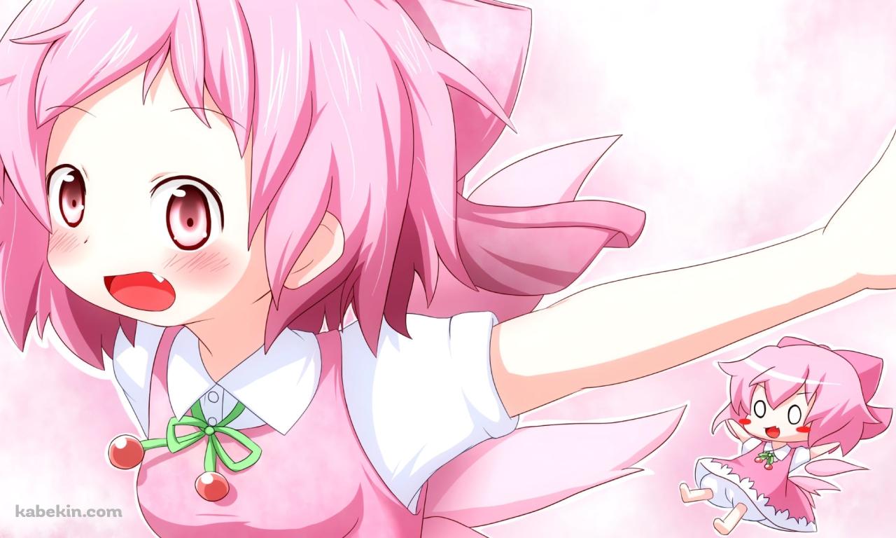 両手を広げる桜チルノ / 東方の壁紙(1280px x 768px) 高画質 PC・デスクトップ用