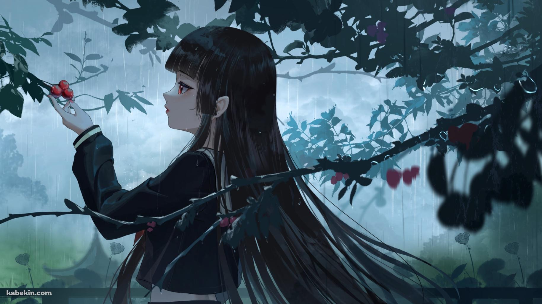 赤い果実を触る閻魔あい / 地獄少女の壁紙(1829px x 1029px) 高画質 PC・デスクトップ用