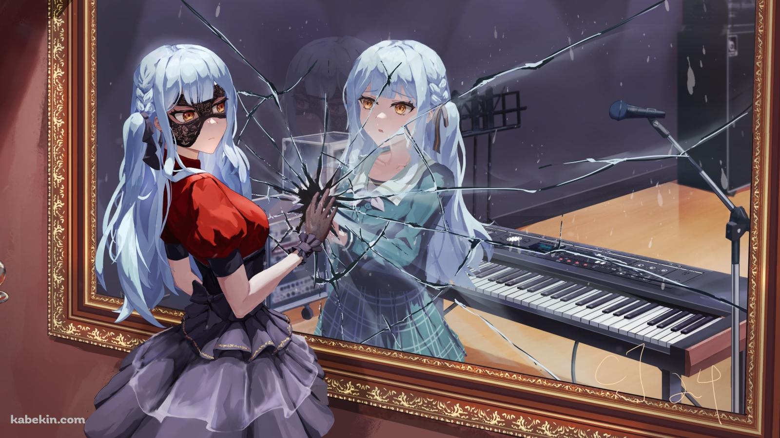 鏡の前で手を合わせる豊川祥子 / バンドリ！の壁紙(1600px x 900px) 高画質 PC・デスクトップ用