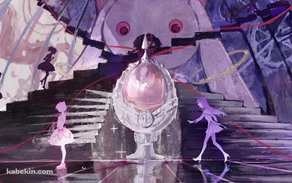 暁美ほむら / 鹿目まどか / キュゥべえ / 大広間 / 魔法少女まどか☆マギカの壁紙(960px x 600px) 高画質 PC・デスクトップ用