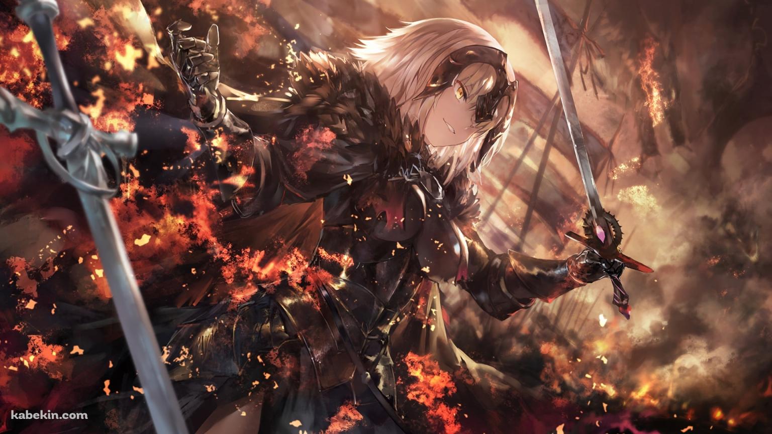 左手に剣を持つかっこいいジャンヌ・オルタ / Fateの壁紙(1536px x 864px) 高画質 PC・デスクトップ用