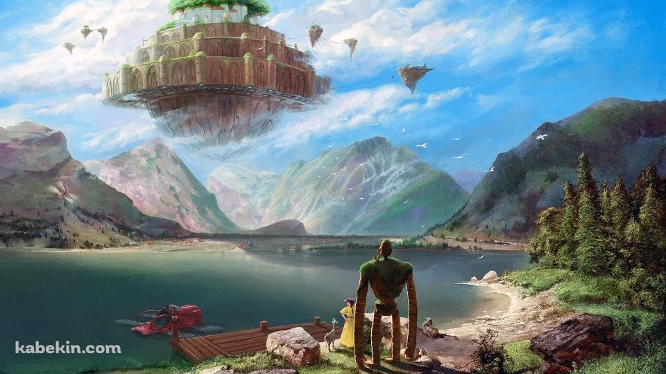 天空の城ラピュタ / ロボット / ジブリ / 湖の壁紙(960px x 540px) 高画質 PC・デスクトップ用