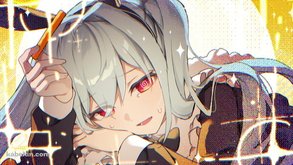 赤い瞳の初音ミク / ラヴィット / ボーカロイドの壁紙(1024px x 576px) 高画質 PC・デスクトップ用