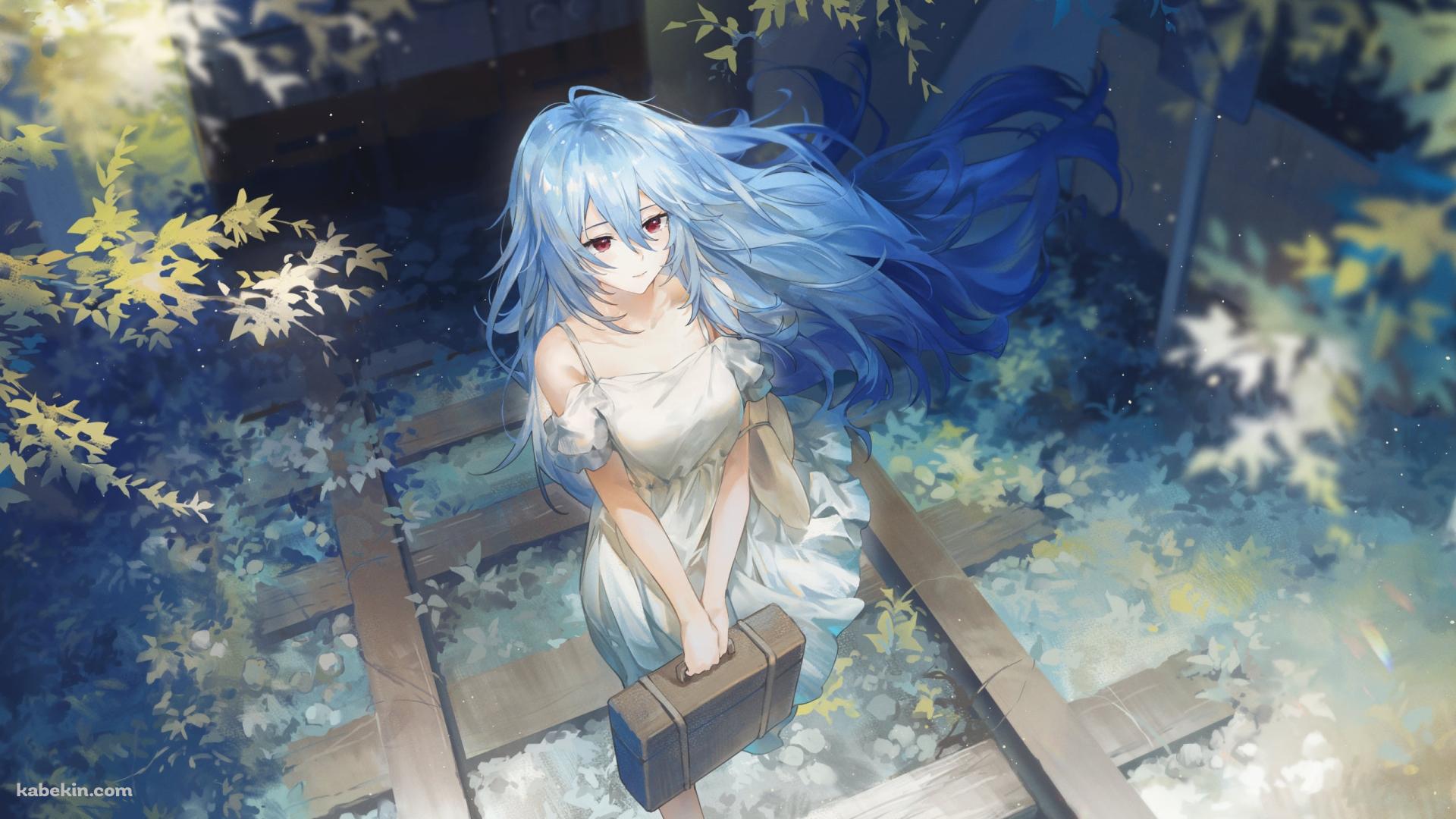 廃れた線路の上に立つ綾波レイ / 新世紀エヴァンゲリオンの壁紙(1920px x 1080px) 高画質 PC・デスクトップ用