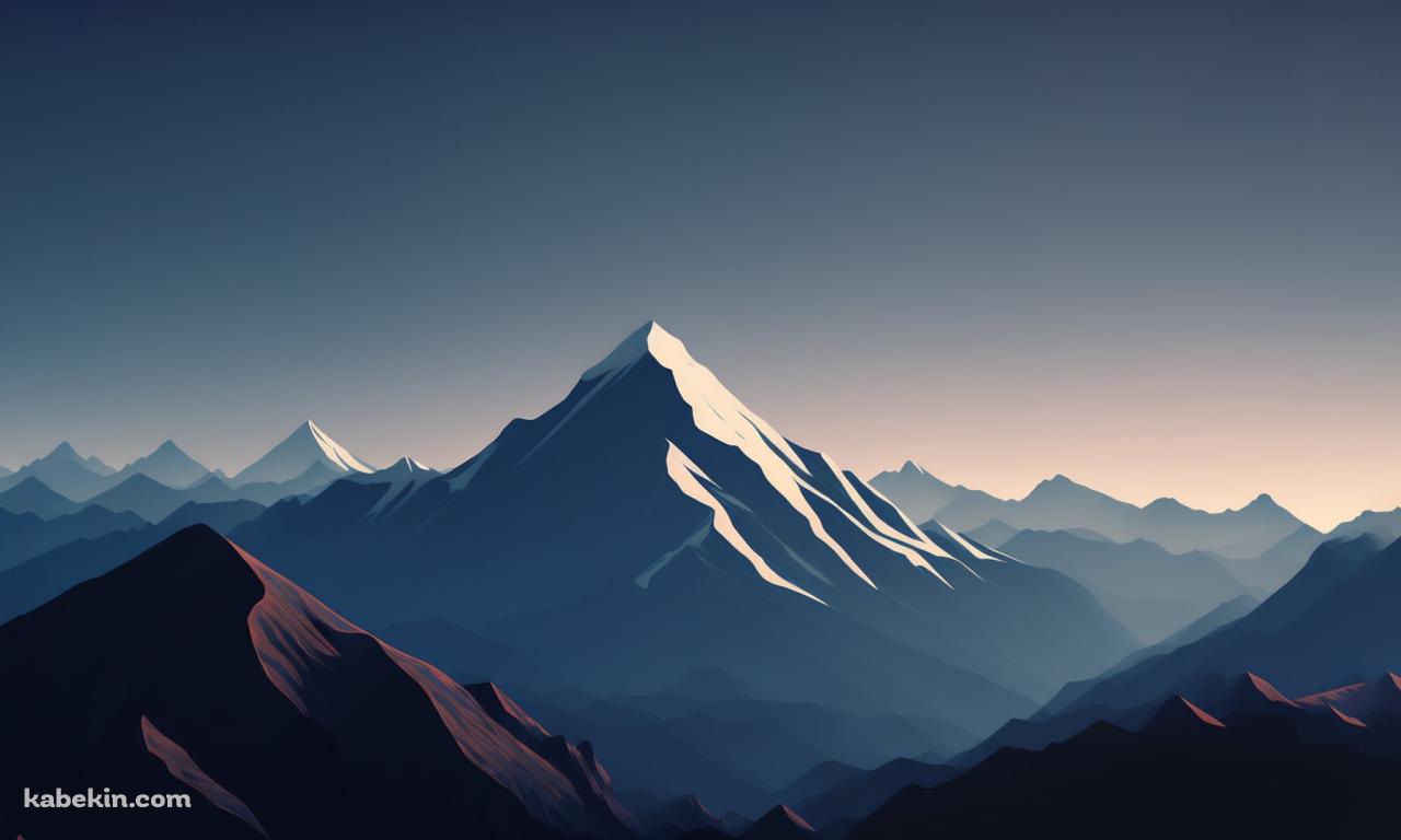 雪山と剥きだしの山 / ベクターの壁紙(1280px x 768px) 高画質 PC・デスクトップ用