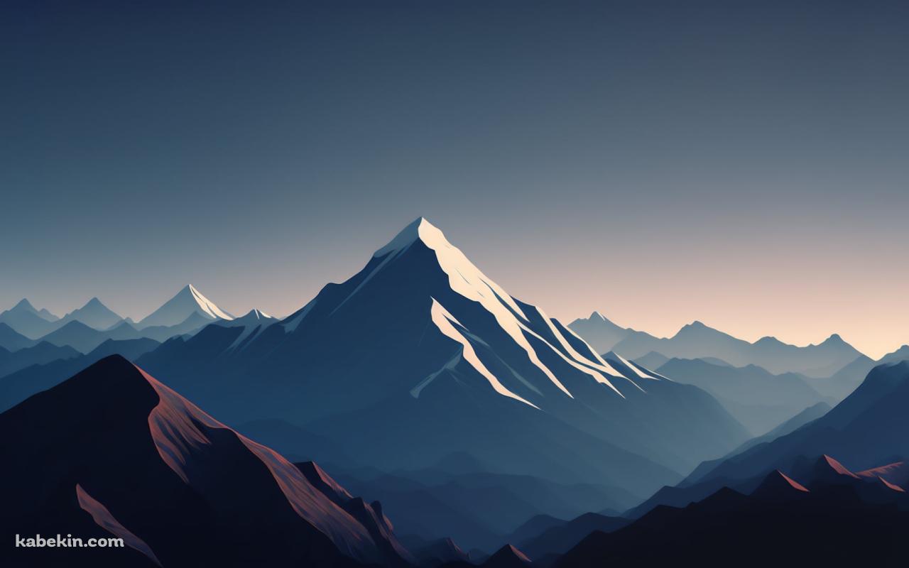 雪山と剥きだしの山 / ベクターの壁紙(1280px x 800px) 高画質 PC・デスクトップ用