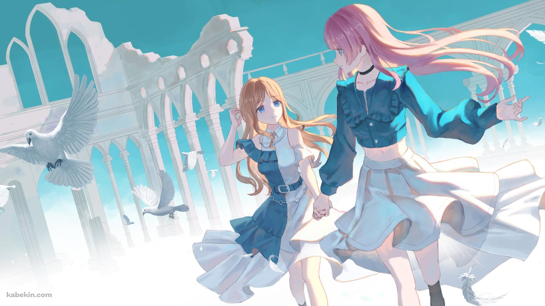 手をつなぐ長崎そよと千早愛音 / バンドリ！の壁紙(1829px x 1029px) 高画質 PC・デスクトップ用