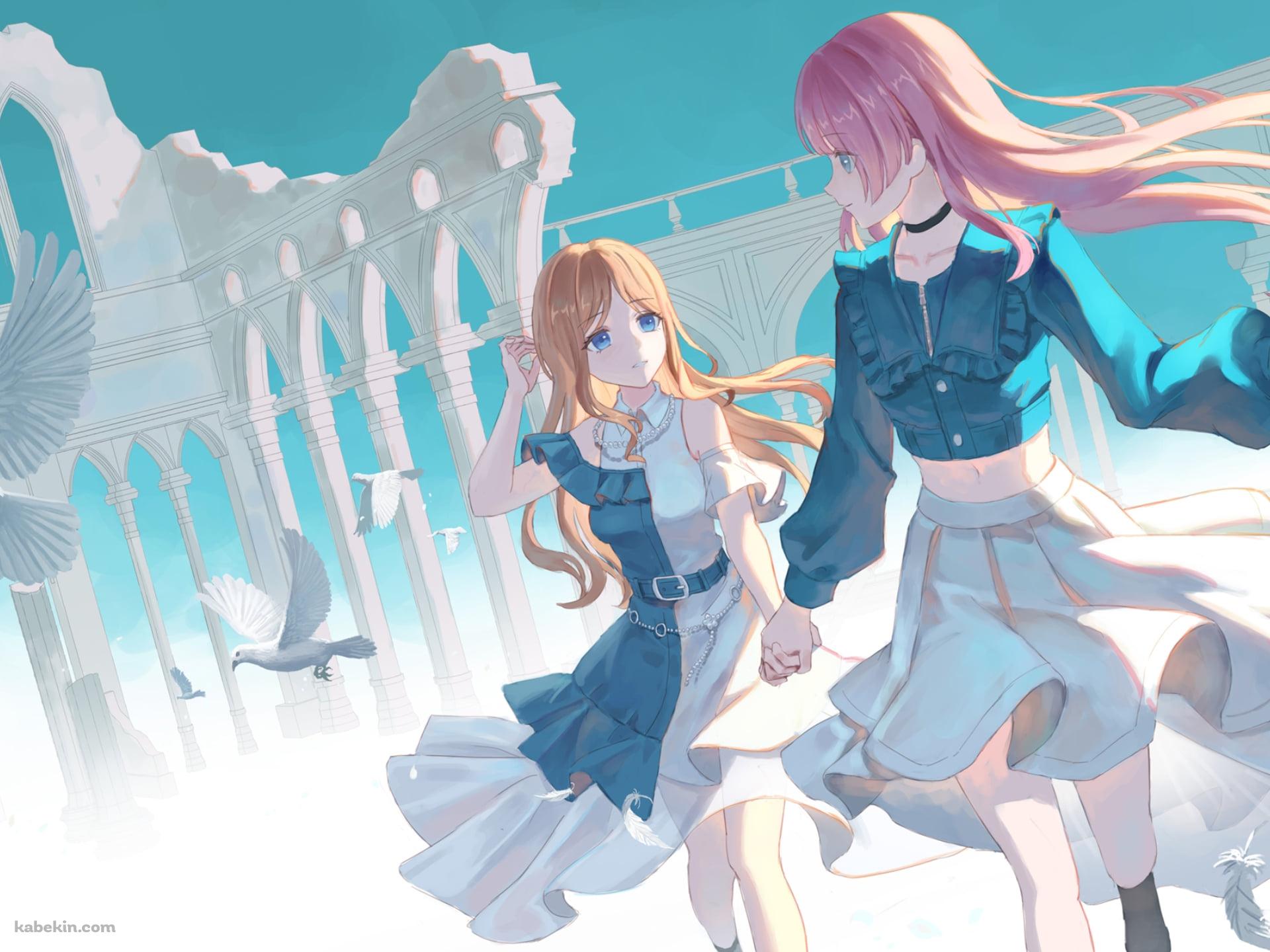 手をつなぐ長崎そよと千早愛音 / バンドリ！の壁紙(1920px x 1440px) 高画質 PC・デスクトップ用