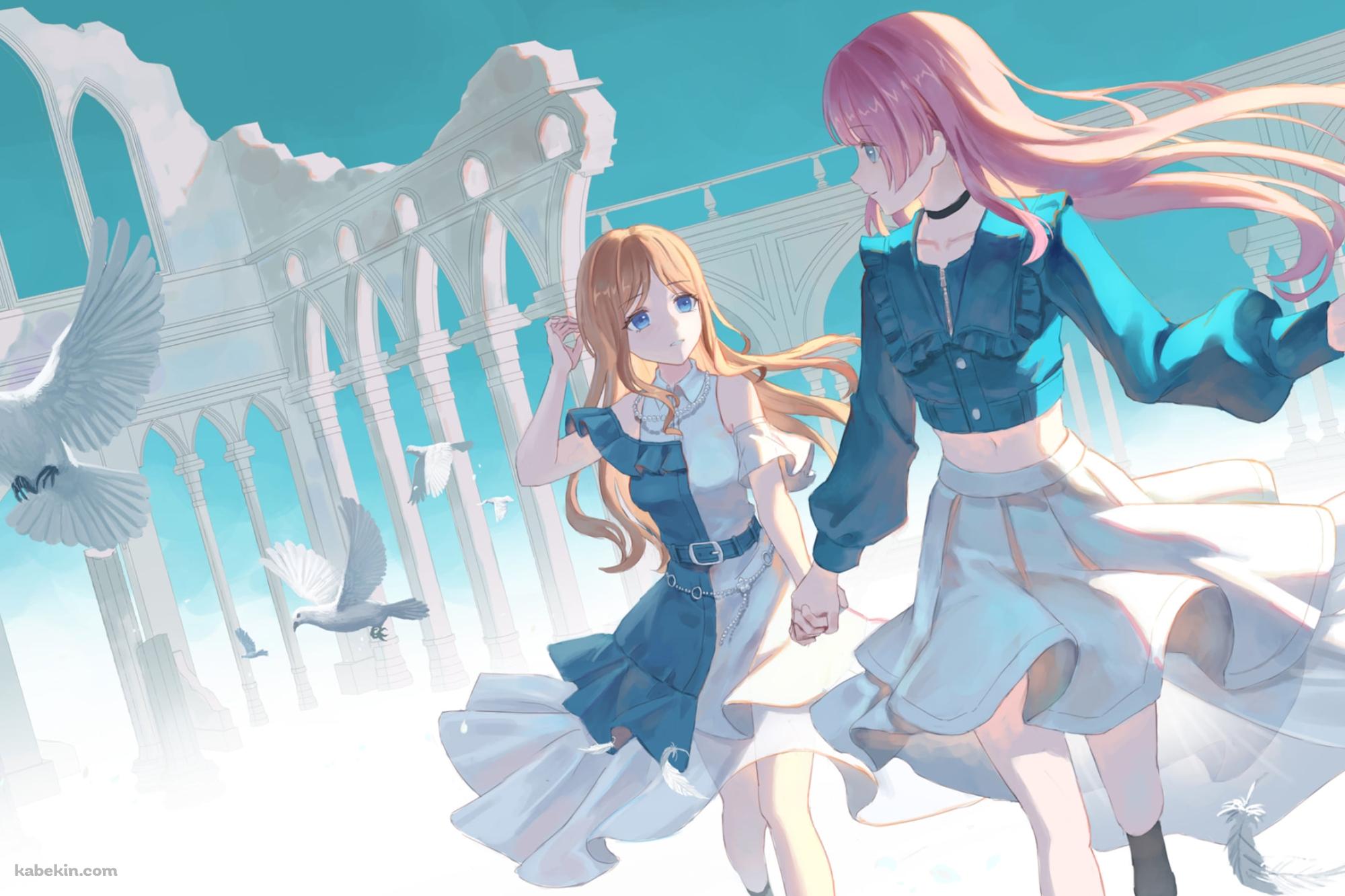 手をつなぐ長崎そよと千早愛音 / バンドリ！の壁紙(2000px x 1333px) 高画質 PC・デスクトップ用
