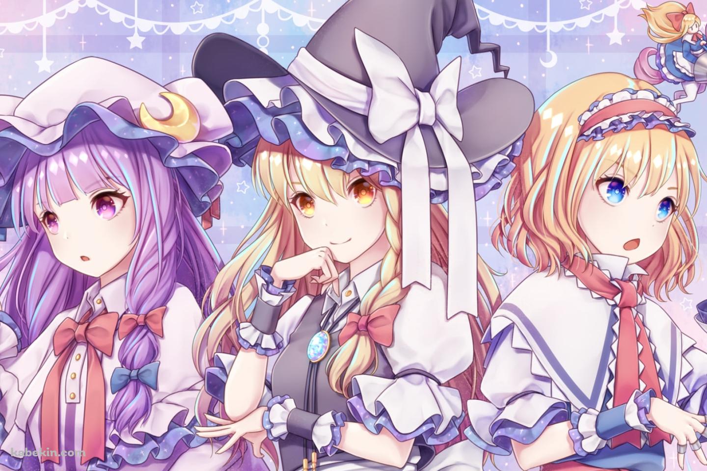霧雨魔理沙 / パチュリー・ノーレッジ / アリス・マーガトロイド / 東方の壁紙(1440px x 960px) 高画質 PC・デスクトップ用