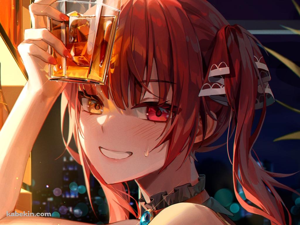 ウィスキーを飲む宝鐘マリン / ホロライブ / バーチャルYouTuber / Vtuberの壁紙(1024px x 768px) 高画質 PC・デスクトップ用