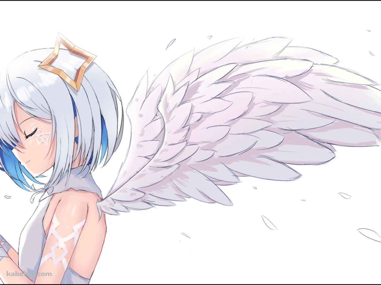 白い花を持つ天音かなた / ホロライブ / バーチャルYouTuberの壁紙(1280px x 960px) 高画質 PC・デスクトップ用