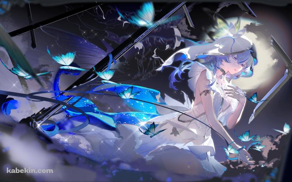 水色の蝶とショアキーパー / 鳴潮の壁紙(960px x 600px) 高画質 PC・デスクトップ用