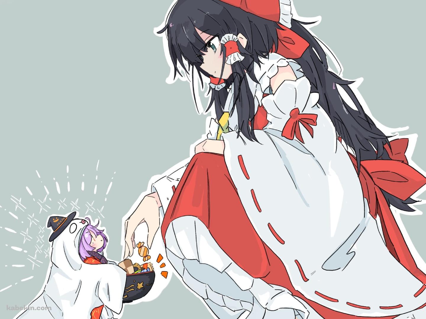 少名針妙丸から飴ちゃんを貰う博麗霊夢 / 東方の壁紙(1440px x 1080px) 高画質 PC・デスクトップ用