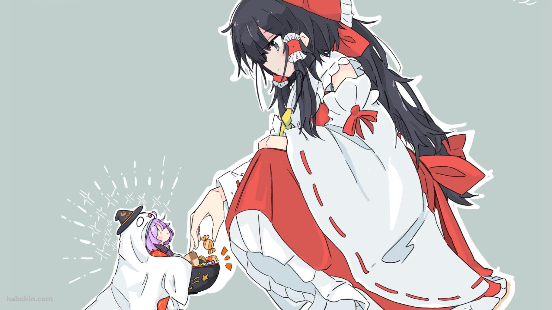 少名針妙丸から飴ちゃんを貰う博麗霊夢 / 東方の壁紙(1829px x 1029px) 高画質 PC・デスクトップ用