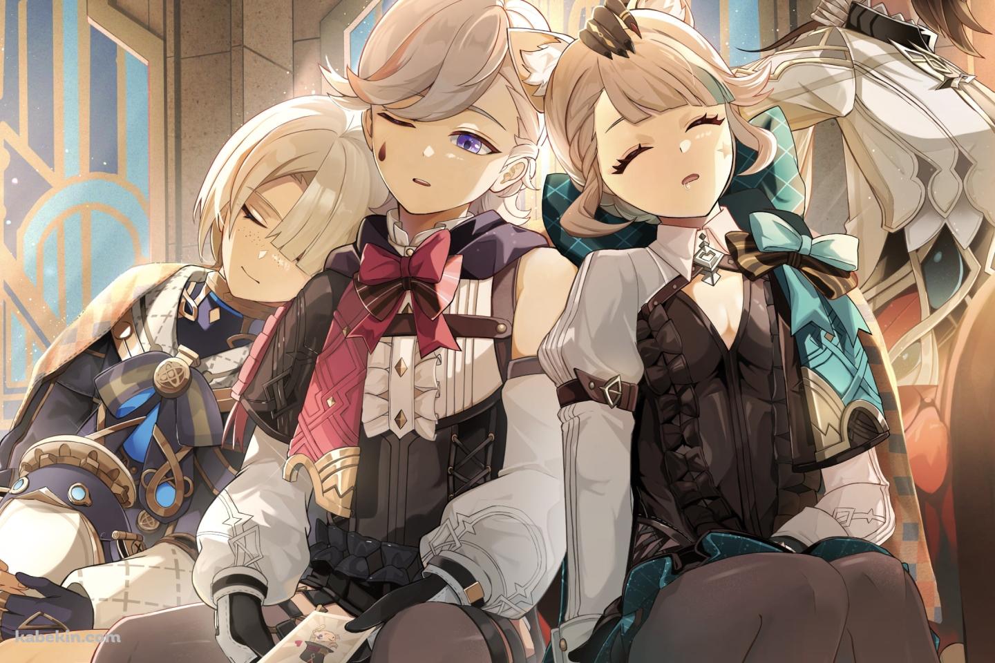 添い寝するリネット / リネ / フレミネ / 原神の壁紙(1440px x 960px) 高画質 PC・デスクトップ用
