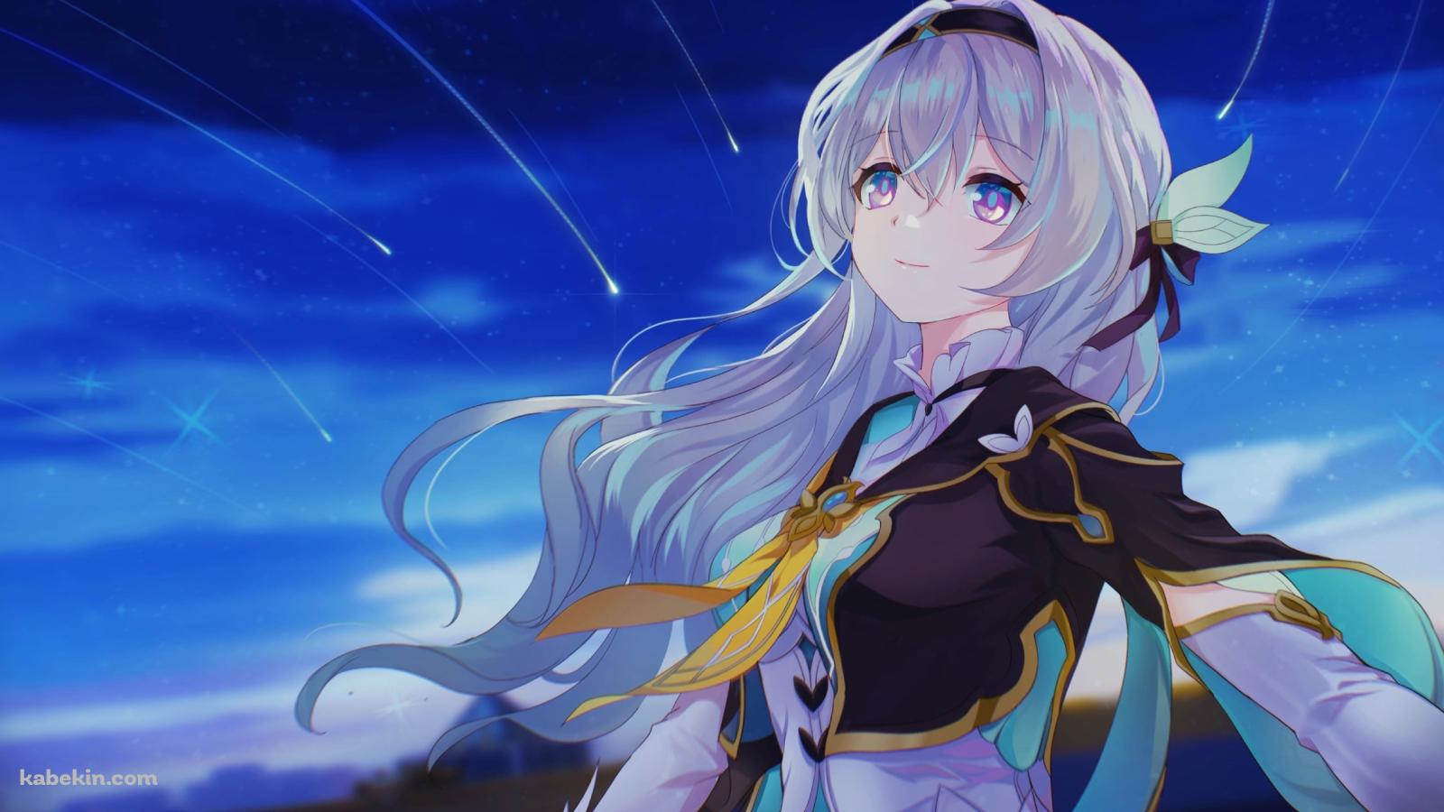 流星群を見て微笑むホタル / 崩壊:スターレイルの壁紙(1600px x 900px) 高画質 PC・デスクトップ用