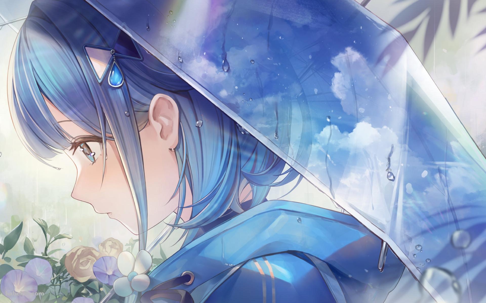 草にとまる綺麗な蝶を見る紡木こかげ / ぶいすぽっ！ / バーチャルYouTuberの壁紙(1920px x 1200px) 高画質 PC・デスクトップ用