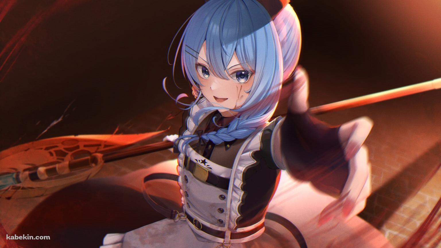 斧を振るう星街すいせい / バーチャルYouTuber / ホロライブの壁紙(1536px x 864px) 高画質 PC・デスクトップ用